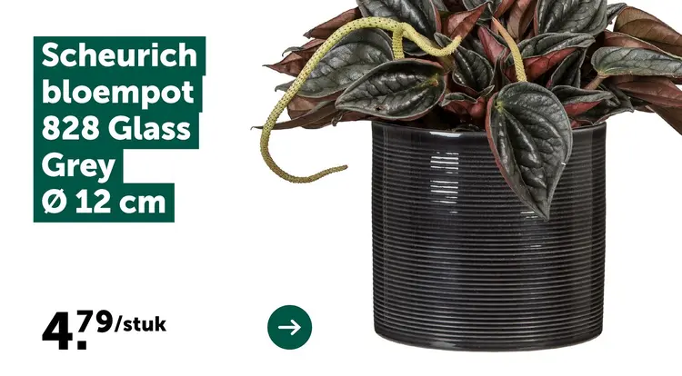 Promotie: Scheurich bloempot 828 Glass Grey