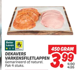 Dekavers varkensfiletlappen