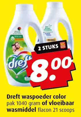 Aanbieding: Dreft waspoeder color of vloeibaar wasmiddel