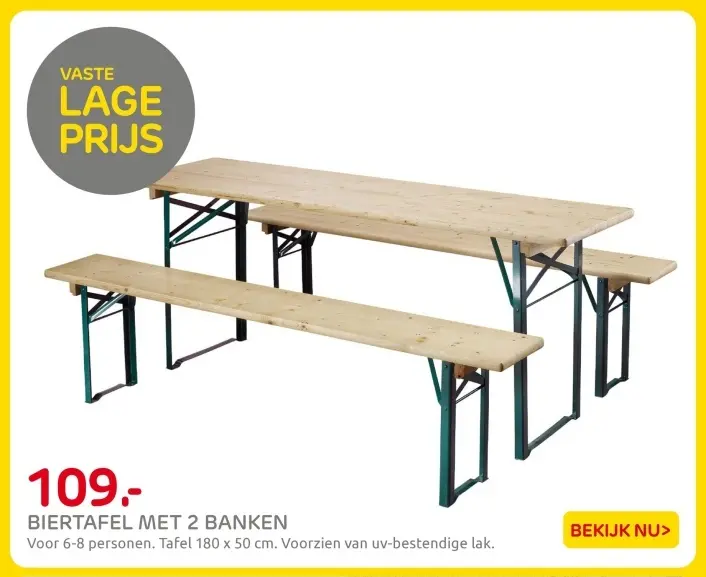 Aanbieding: Biertafel met 2 banken