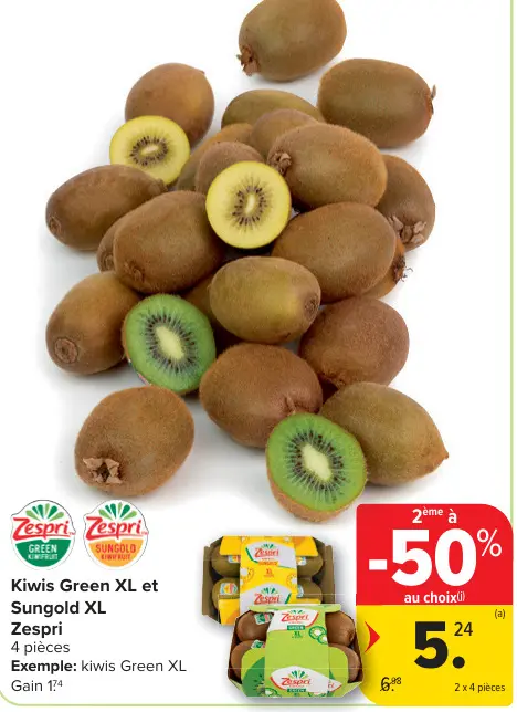 Offre: Kiwis Green XL et Sungold XL