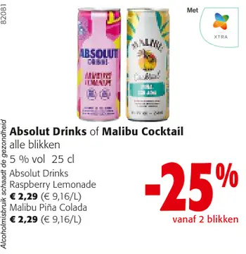 Aanbieding: Absolut Drinks of Malibu Cocktail