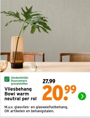 Aanbieding: Vliesbehang Bowi warm neutral
