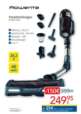 Promotie: Steelstofzuiger RH9877WO
