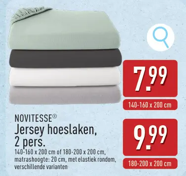 Promotie: Jersey hoeslaken, 2 pers.
