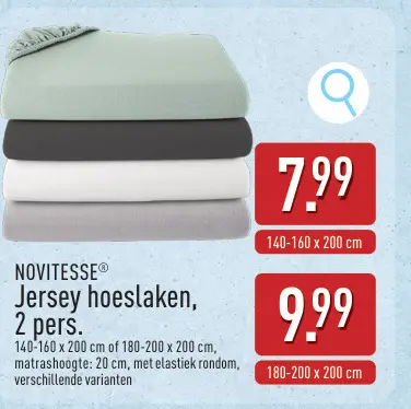 Promotie: Jersey hoeslaken, 2 pers.