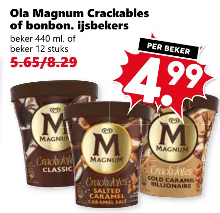 Aanbieding: Crackables of bonbon. ijsbekers