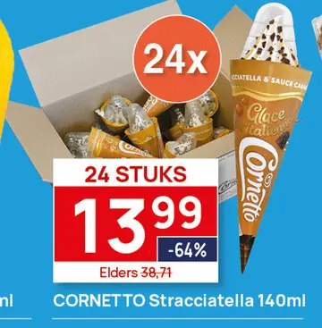 Aanbieding: Cornetto Stracciatella   24x140ml