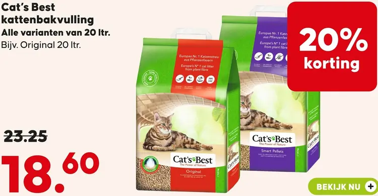 Aanbieding: Cat's Best Kattenbakvulling