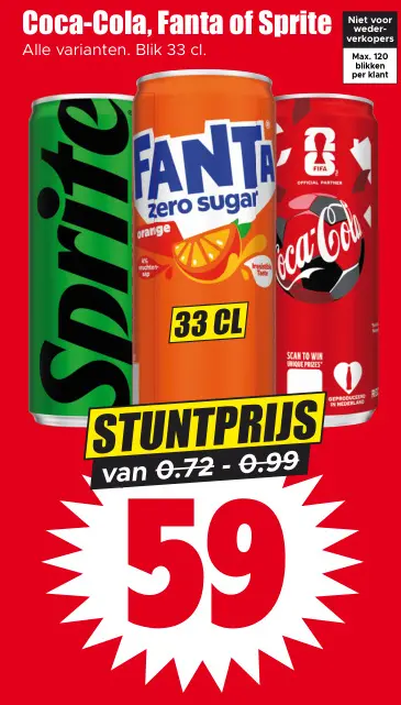 Aanbieding: Coca-Cola, Fanta of Sprite