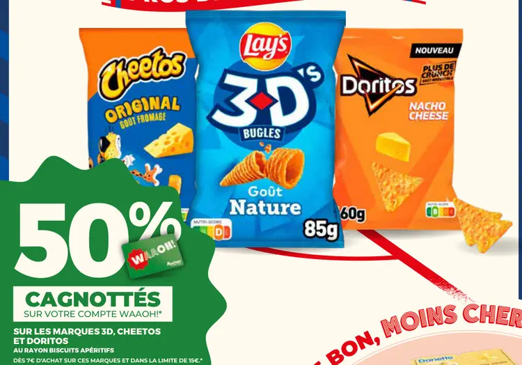 Offre: 3D Bugles, Cheetos Original, Doritos Nacho Ch