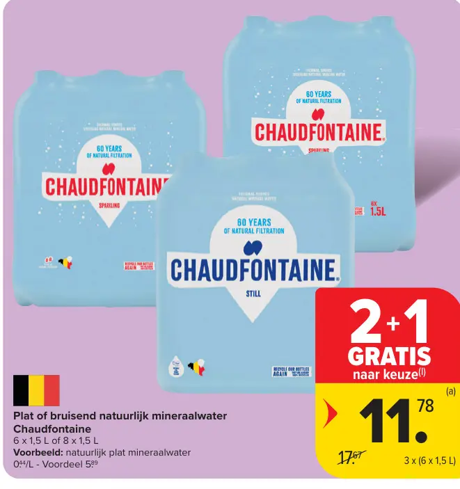 Promotie: Plat of bruisend natuurlijk mineraalwater
