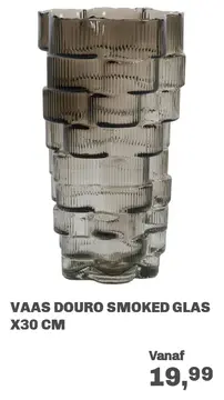 Aanbieding: Vaas Douro Smoked Glas X30 Cm
