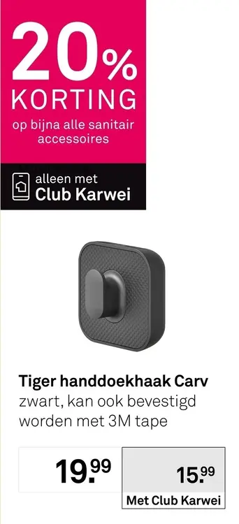 Aanbieding: Handdoekhaak Carv