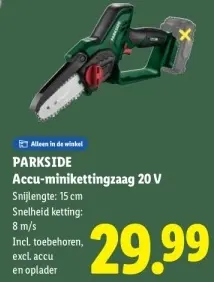 Aanbieding: Accu-minikettingzaag 20 V