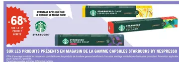 Offre: Capsules Starbucks by Nespresso