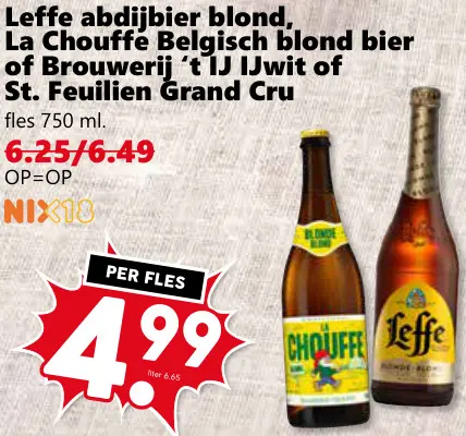 Aanbieding: Abdijbier blond, Belgisch blond bier of IJwit of Grand Cru
