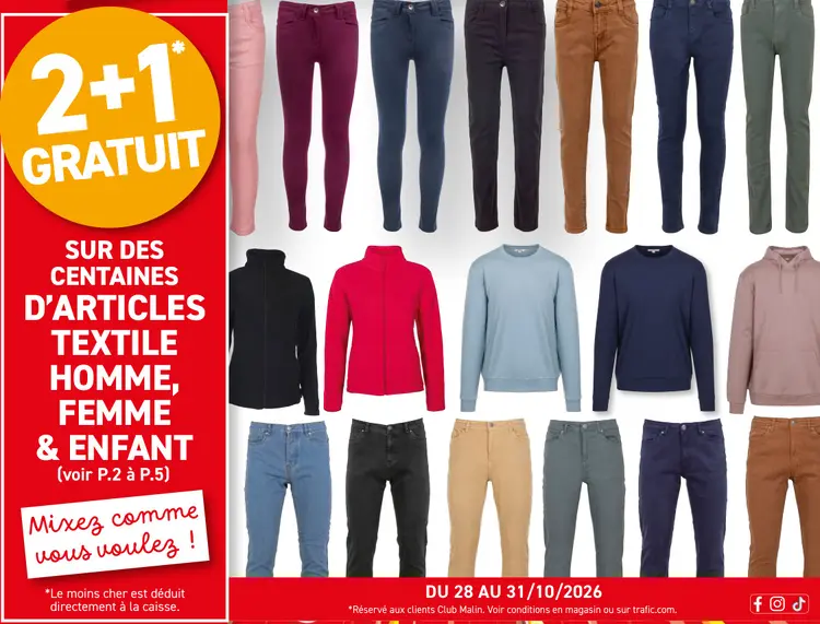 Offre: Articles textile homme, femme & enfant