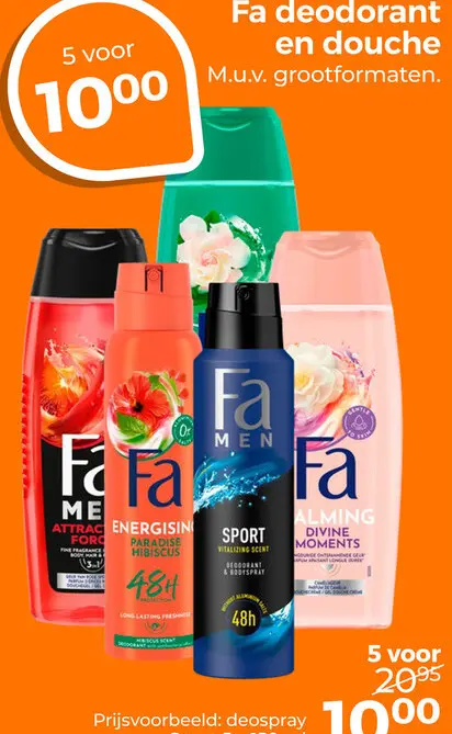 Aanbieding: Fa deodorant en douche