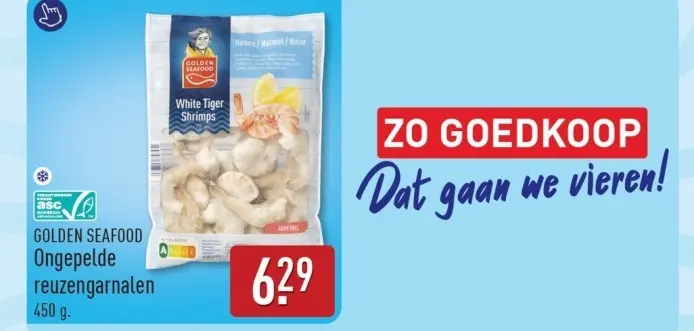 Aanbieding: White Tiger Shrimps Ongepelde reuzengarnalen