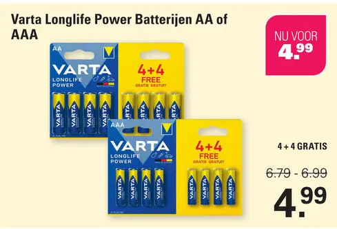 Aanbieding: Varta Longlife Power AA Batterijen