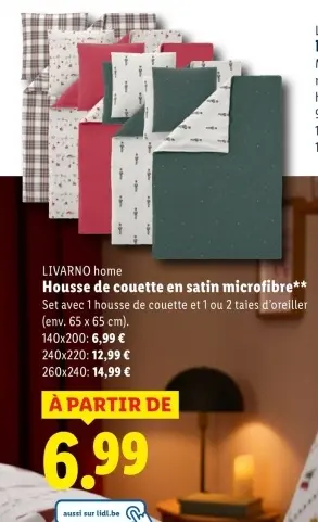 Offre: Housse de couette en satin microfibre