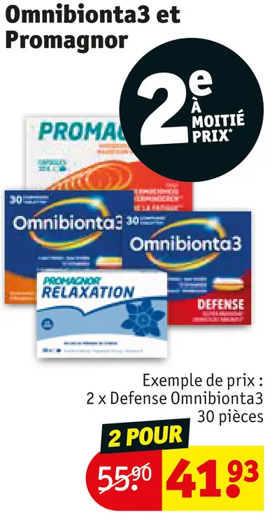 Offre: Omnibionta3 et Promagnor