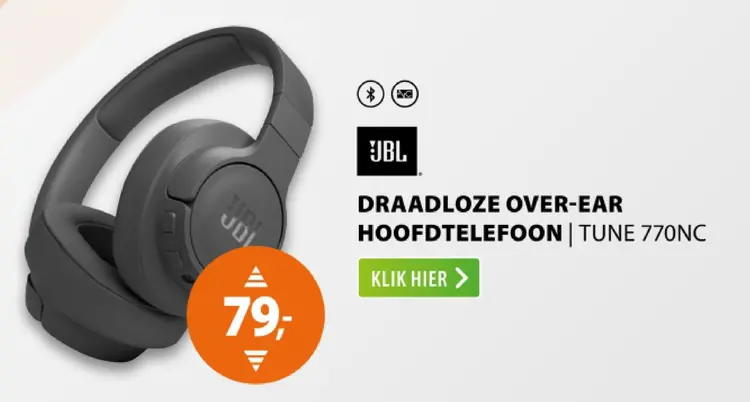 Aanbieding: Draadloze over-ear hoofdtelefoon | tune 770nc
