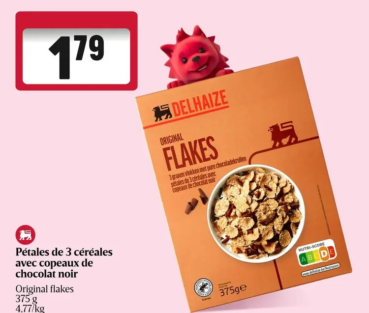 Offre: Pétales de 3 céréales avec copeaux de chocolat noir