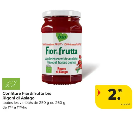 Offre: Confiture Fiordifrutta bio