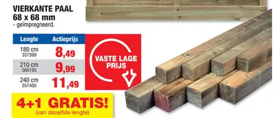 Promotie: Vierkante paal