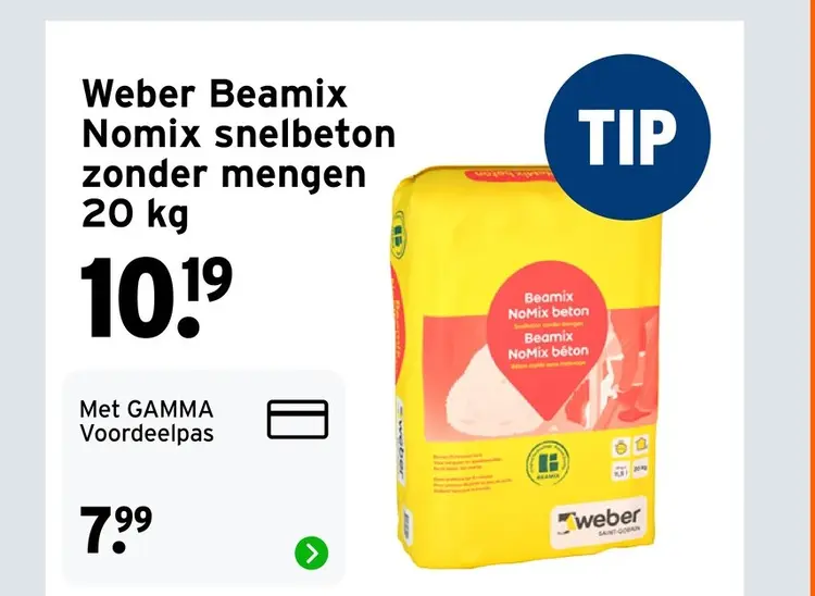 Aanbieding: snelbeton