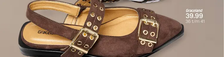 Promotie: Graceland slingback met gespen