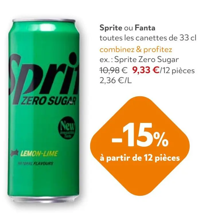 Offre: Toutes les canettes Sprite ou Fanta