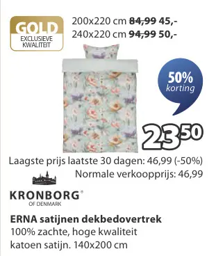 Aanbieding: ERNA satijnen dekbedovertrek