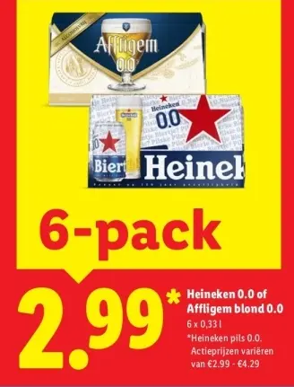 Aanbieding: Heineken 0.0 or Affligem blond 0.0