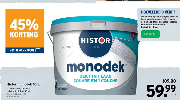 Promotie: Histor monodek 10 L