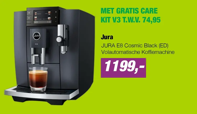 Aanbieding: JURA E8 Cosmic Black (ED) Volautomatische Koffiemachine