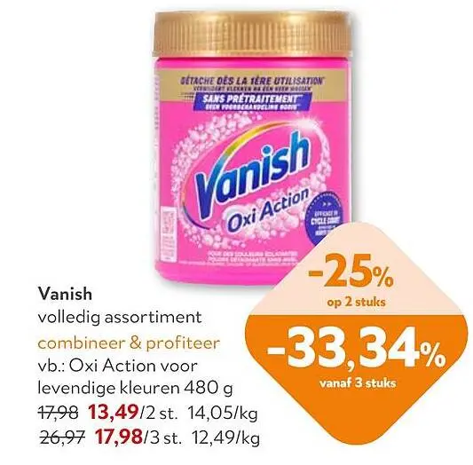 Promotie: Vanish volledig assortiment