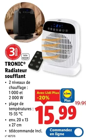 Offre: Radiateur soufflant