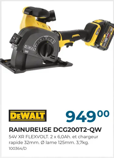 Offre: Rainureuse dcg200t2-qw