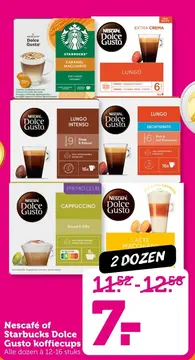 Aanbieding: Nescafé of Starbucks Dolce Gusto koffiecups