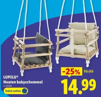 Promotie: Houten babyschommel