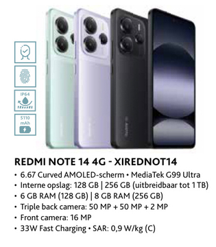 Aanbieding: REDMI NOTE 14 4G - XIREDNOT14