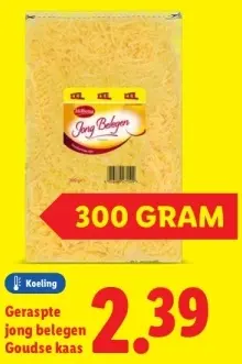 Aanbieding: Geraspte jong belegen Goudse kaas