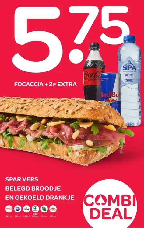 Aanbieding: Spar vers belegd broodje en gekoeld drankje