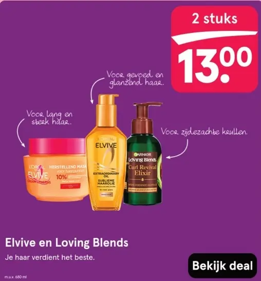 Aanbieding: Elvive en Loving Blends