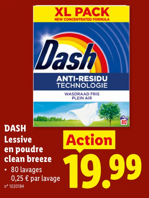 Offre: DASH Lessive en poudre clean breeze