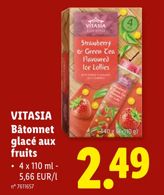 Offre: Bâtonnet glacé aux fruits