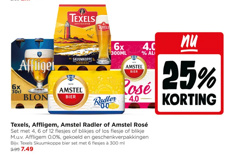 Aanbieding: Texels, Affligem, Amstel Radler of Amstel Rosé